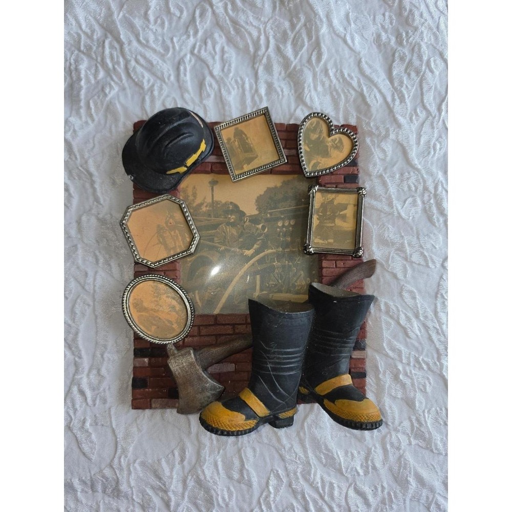Nostalgic Firefighter Shadowbox Wall Art 3d Photo Frame Holder vintage look